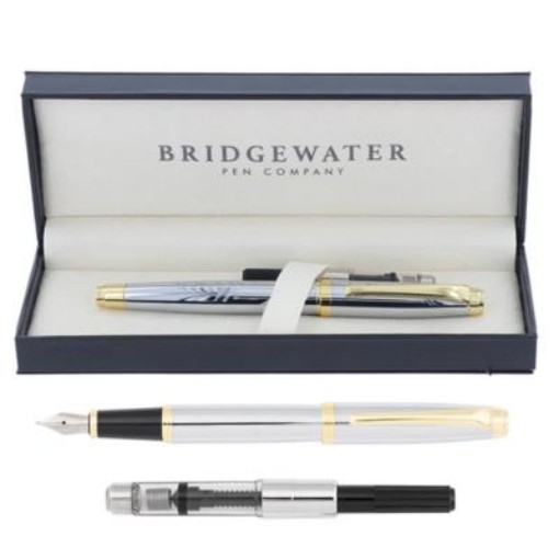 Picture of Bridgewater Chester Chrome & Gold Fountain Pen